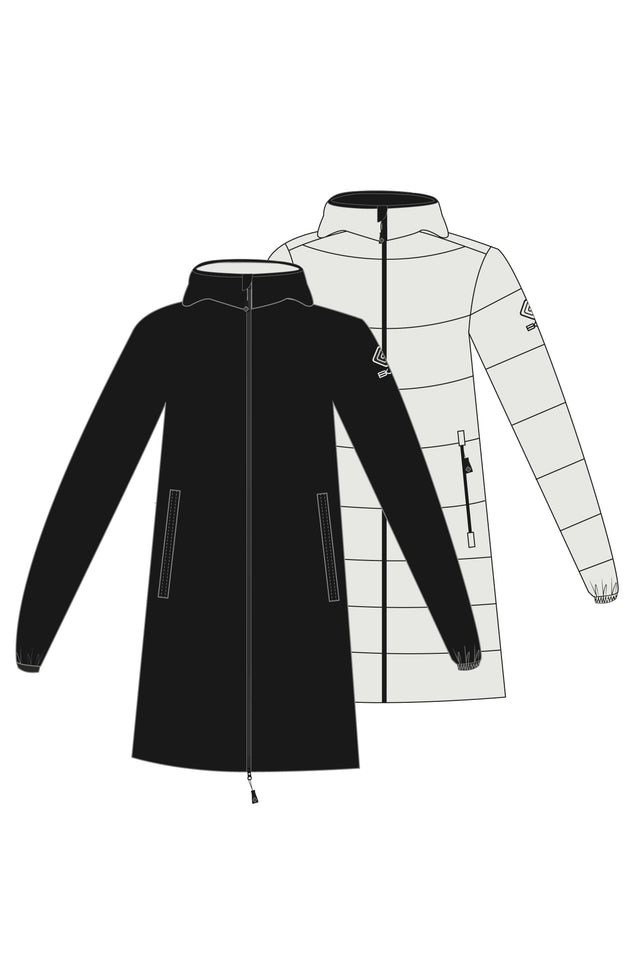Giacca Donna Reversibile Long nero/bianco
