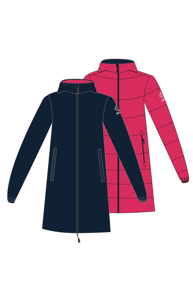 Giacca Donna Reversibile Long blu/rosso