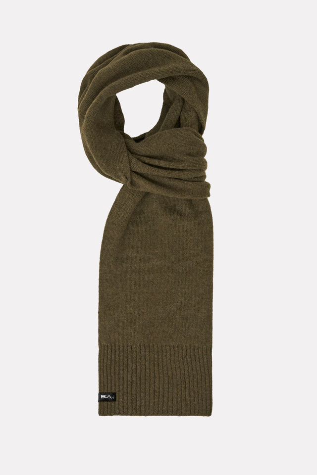 Sciarpa Uomo verde militare in filato speciale misto viscosa, lana, nylon e cachemire. MADE IN ITALY