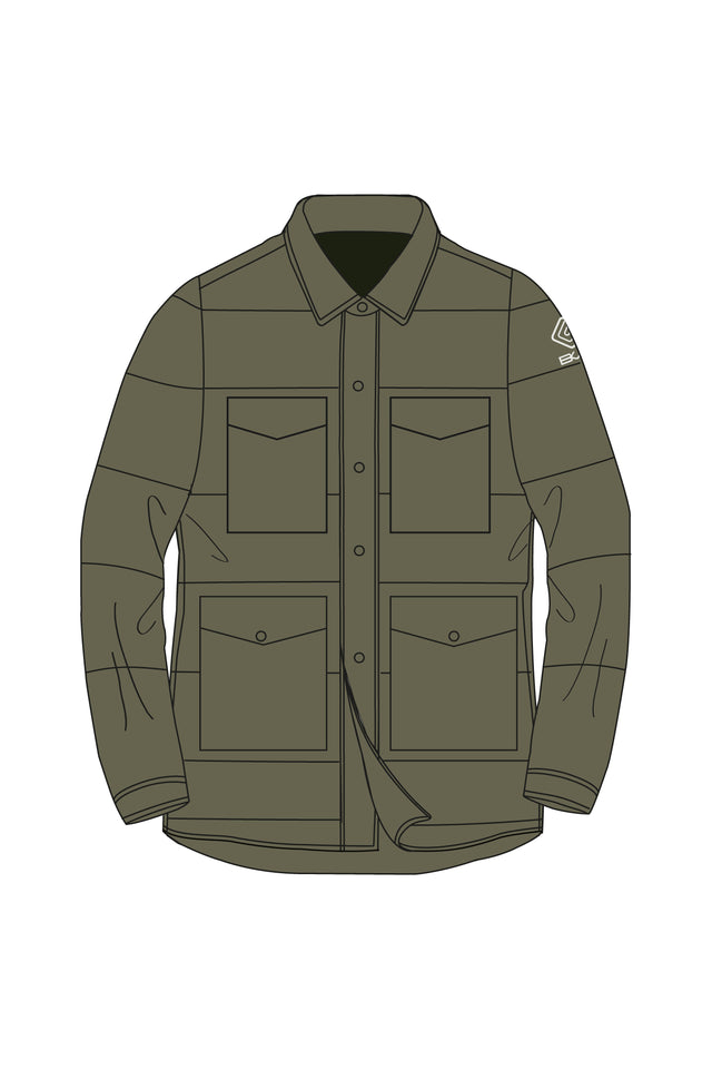 Giacca a Camicia Trapuntata verde militare